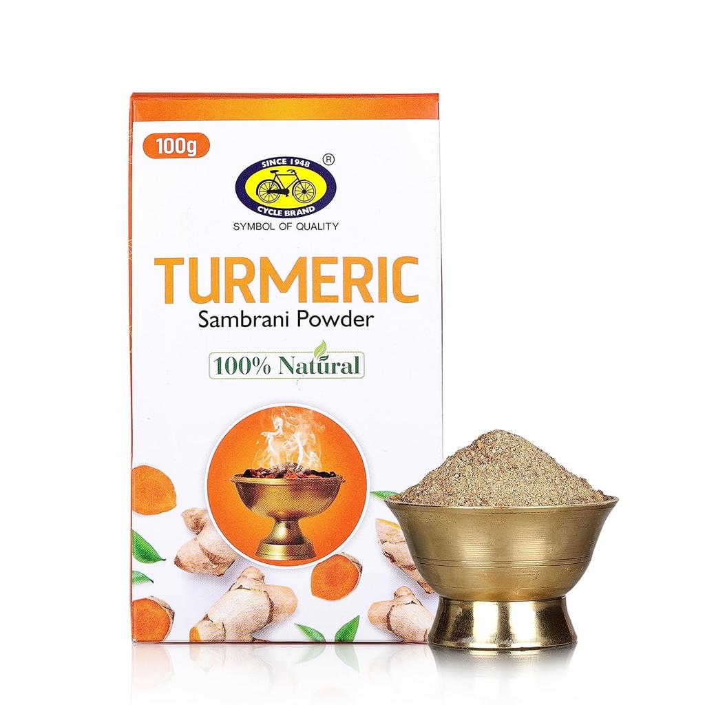 Cycle Pure Sambrani Powder Original 100 GM Pack of 5 Turmeric, Tulsi, Javadhu, Hawana, Karpura for Daily Puja & Festive Ceremonies
