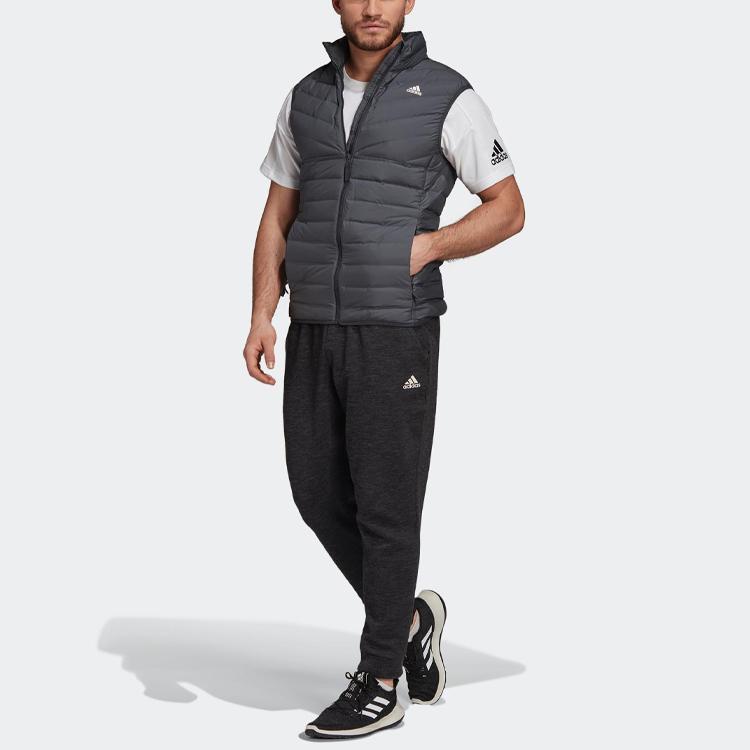 Adidas Varilite Sports Warm Reflective Stand Collar Down Vest Men Vests Gray DZ1425