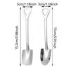 10Pcs Stainless Steel Dessert Spoon Square Head Creative Shovel Spoon Cute Mini Watermelon Spoon Restaurant Use