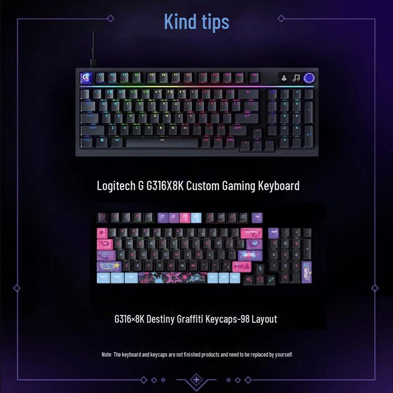Logitech G316X 98-Tasten Hot-Swap RGB Mechanische Gaming-Tastatur