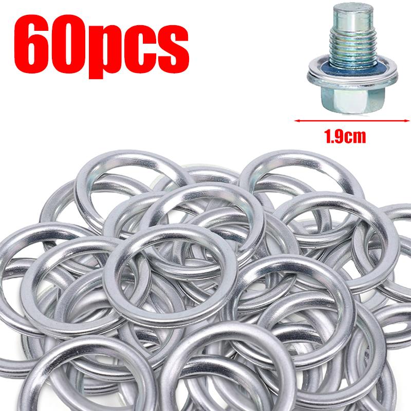 100-10pcs Car Oil Pan Drain Gasket Drainage Bolt Pad Oil Drain Plug Gasket Replaceable Accessories for Hyundai Volvo Mitsubishi