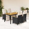VidaXL 5 Pcs Garden Bistro Set Cushions Black Poly Rattan, Garden Bistro Set, Balcony Set, Set 3276961