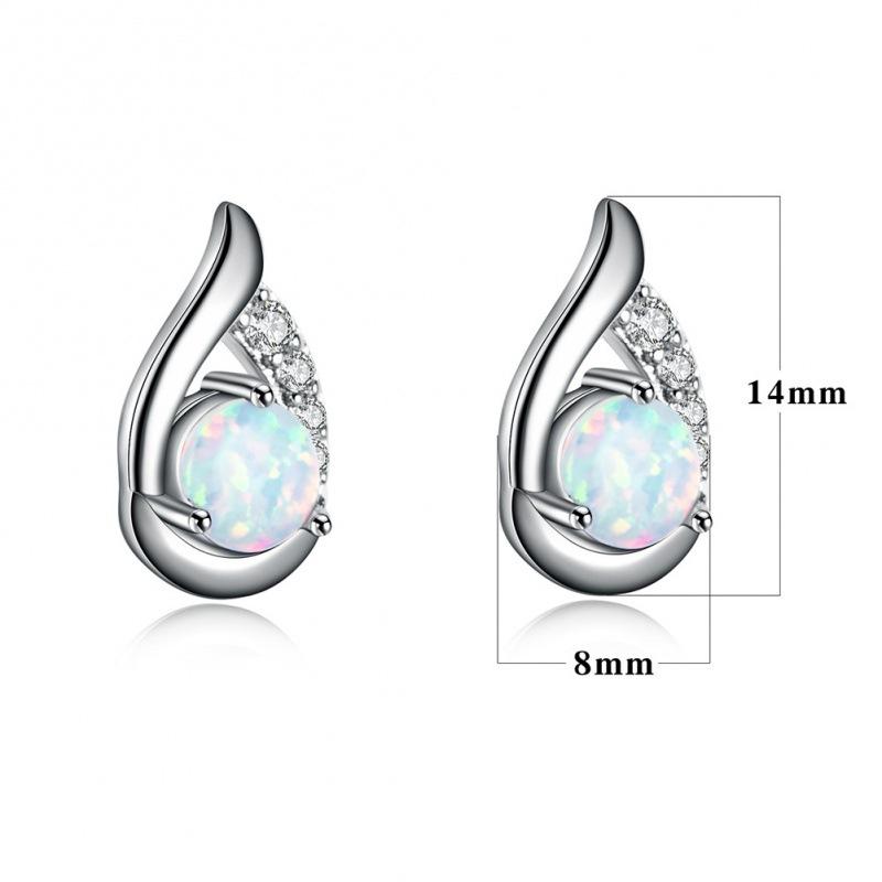 Earrings Source Three-claw White Opal Wing Stud Earrings