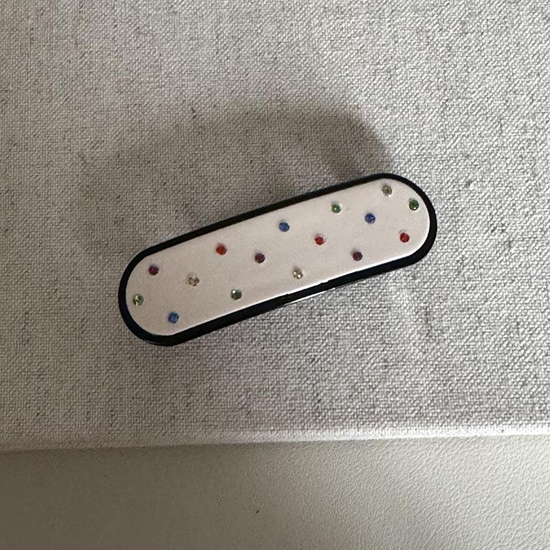 Neu Angekommen Einfache Doppelseitige Bunte Strasssteine Eingelegte Essigsäure Haarspange Haargummi Seitenclip Haarschmuck