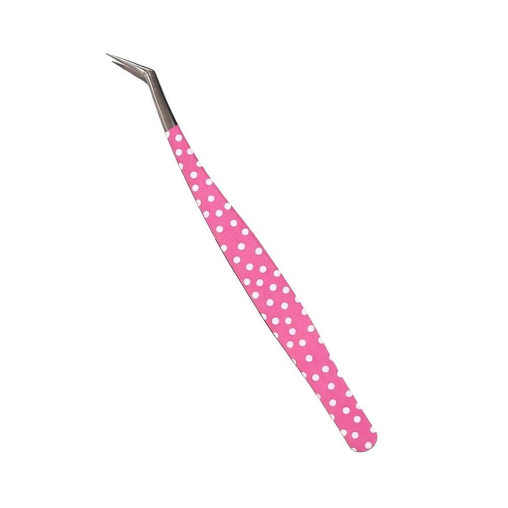 High Precision False Eyelash Tweezers Stainless Steel Eyelash Curler  Extensions Grafting розовый