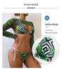 2024 Euro-American Mesh Hollow Out Drawstring Bikini Set - Three-Piece Swimwear