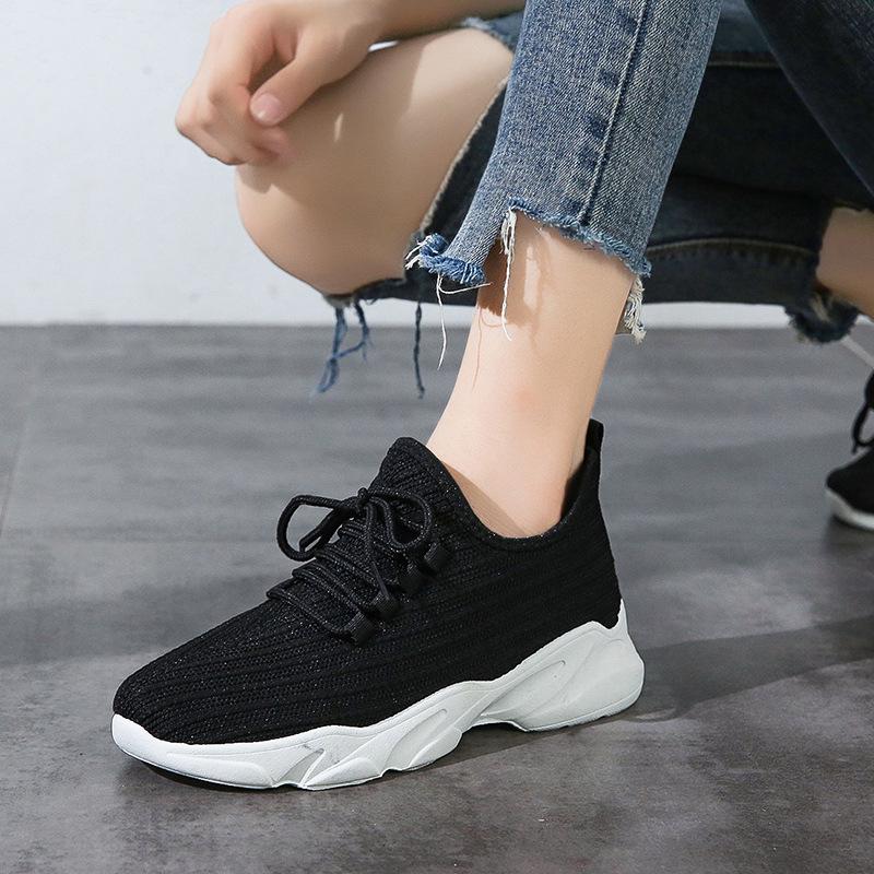 knit platform sneakers