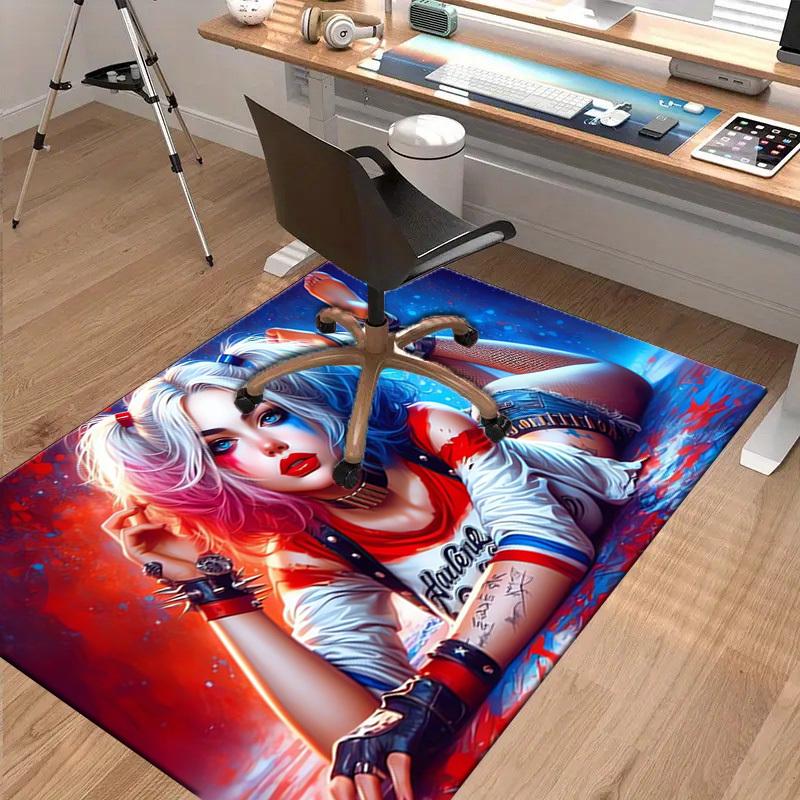 1pc Office Carpet Chair Mats Harleen Quinzel Perfect for Office Chairs, Living Rooms, Or Bedrooms,Polyester Carpet.HDT004