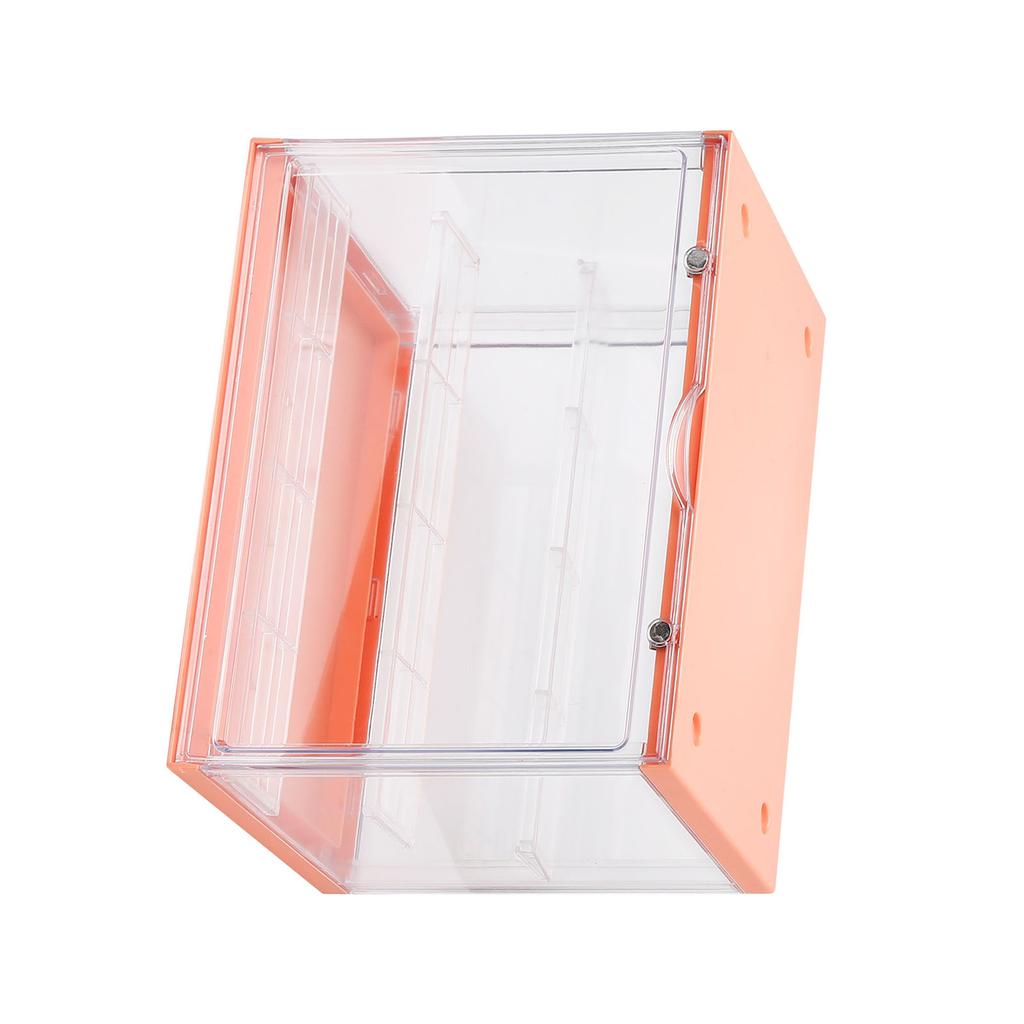 Doll Display Case Magnetic Stable Transparent Doll Showcase for Collectibles Action Figures Orange