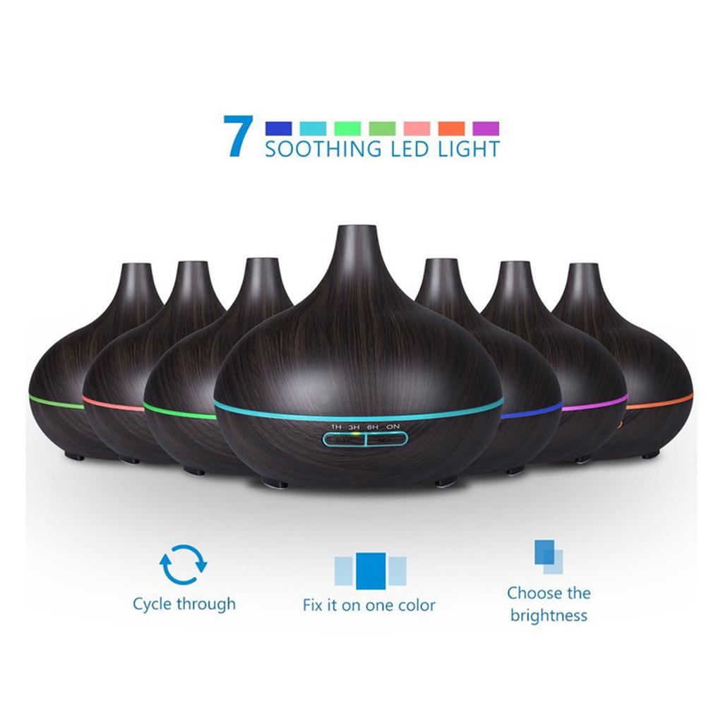 550mL Essential Oil Diffuser Mist Humidifier Diffuser Colorful Night Light Quiet Auto Shut Off Humidifier with Remote