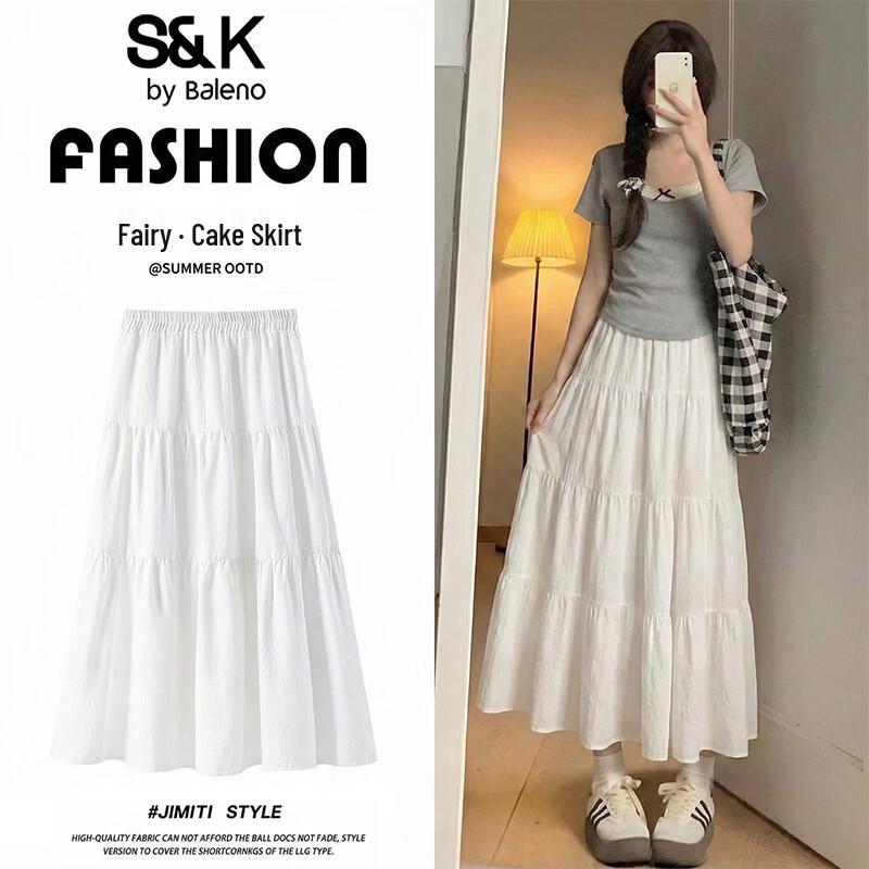 Baleno S&K High-Waist Tiered Midi Skirt One Size