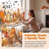 Holiday Party Window Accents Halloween Clings, Pumpkins Skeletons Ghosts And Bats Print Decorative Skeleton Wall Decals Decals, Electrostatic