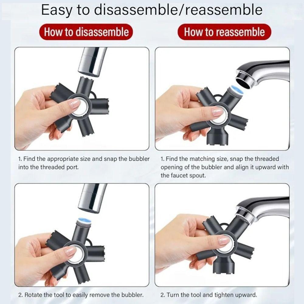 Plastic Faucet Aerator Key 10 in 1 Faucet Repair Spanner Durable Threaded Aerator Tool