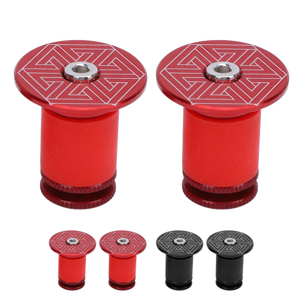 1 Pair of Handlebar Grip End Caps Aluminum Alloy Universal Bar Plugs for Mountain Road Cycling