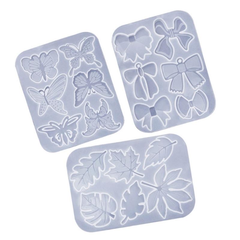 Butterfly Leaves Bow Silicone Mold Decorative Pendant Mold Handmade Epoxy Silicone Mold Epoxy Resin Molds Making Crafts