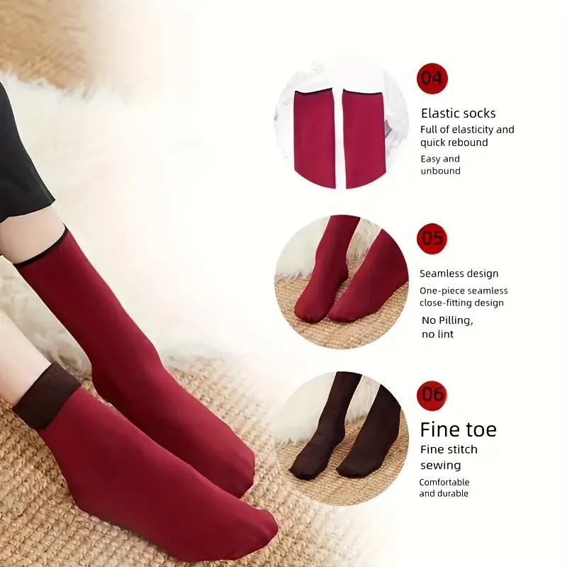 5 Pairs Unisex Winter Thermal Socks - Thickened Thermal Insulation, Moisture-Wicking & Breathable Mid-Calf Socks , Cold Weather Essentials