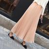Falda Plisada Clásica para Mujer 90cm/80cm Larga Falda Femenina de Cintura Elástica Talla Grande Falda Plisada de Terciopelo para Invierno Largo hasta el Tobillo