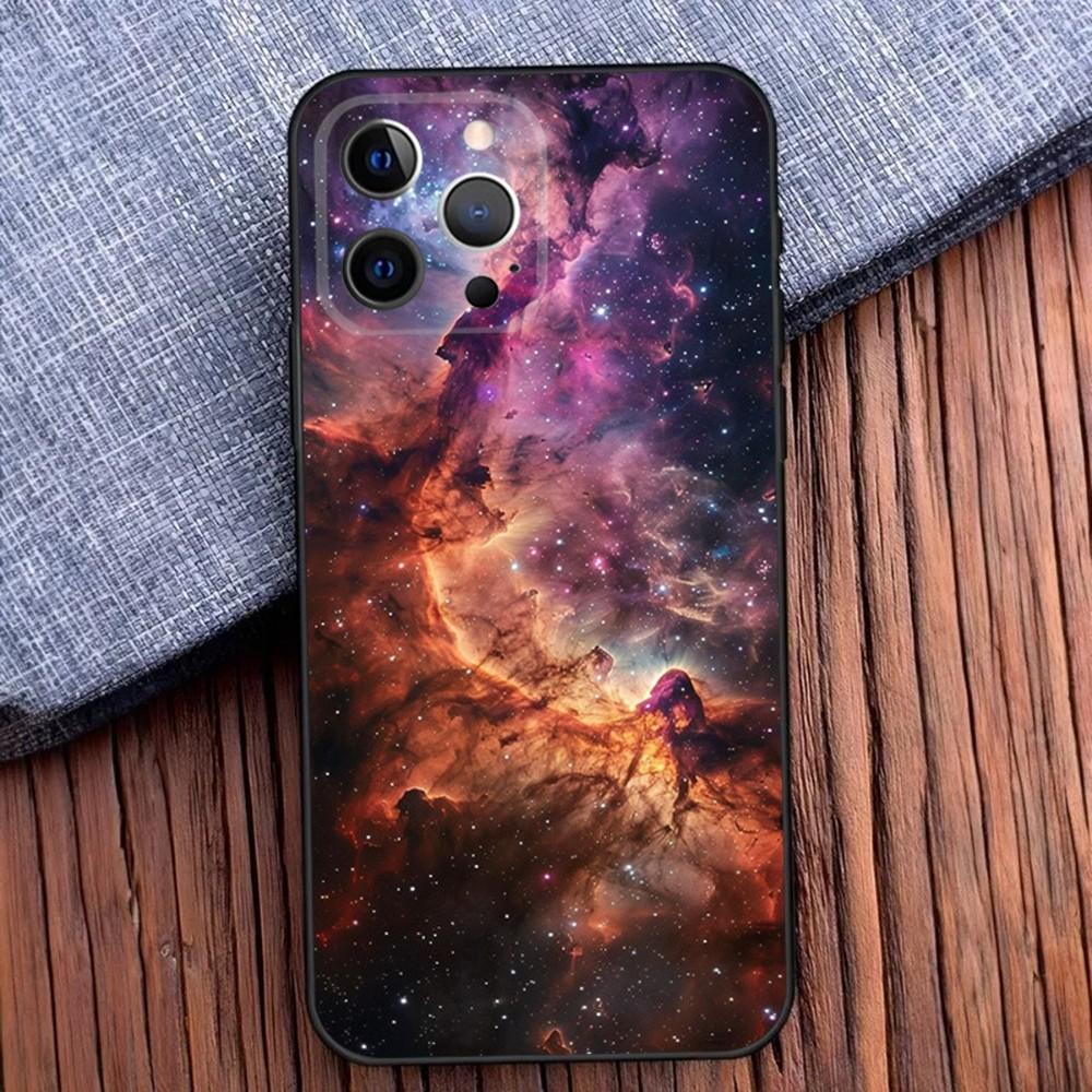 Space For Galaxy Universe Phone Case For iPhone 16,15,14,13,12,11,Pro,X,XS,Max,XR,Plus,Mini Black Soft Silicone Case
