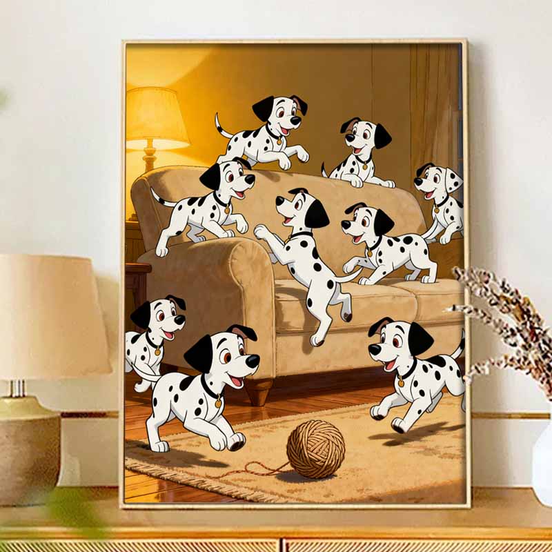 Disney diamond art painting kit dalmatian puppies handmade diy gifts, wall art crafts, home room decoration