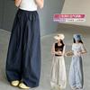 Girls' 2026 New Summer Korean Edition Elastic Waist Wide Leg Pants Cotton Thin Casual Pants Relaxing Air Ball Pants