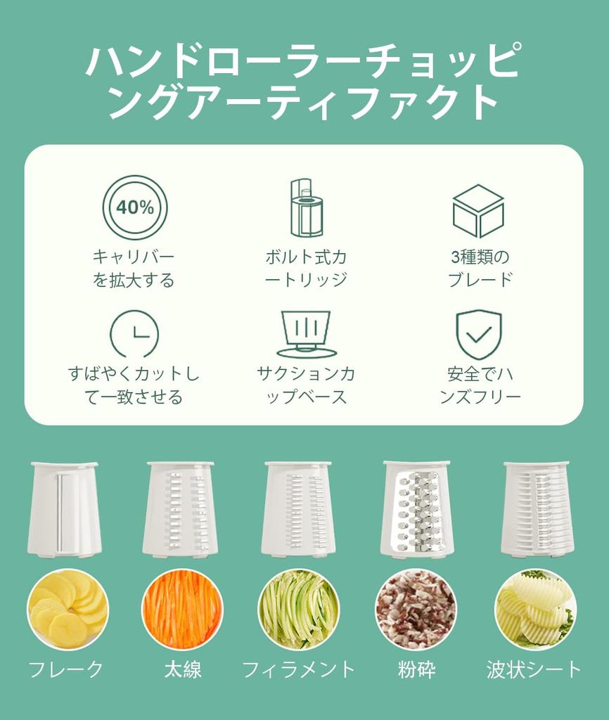 Shredded Clever Vegetable Shredded Cabbage Shredded Slicer 5 Functions In Vegetable Thickness Safe and Easy To Easy To Hand Guard White Slicer,