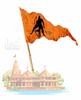 @ Traditionell indisk Jai Shri Ram-tryckt flagga Färg Orange 94g