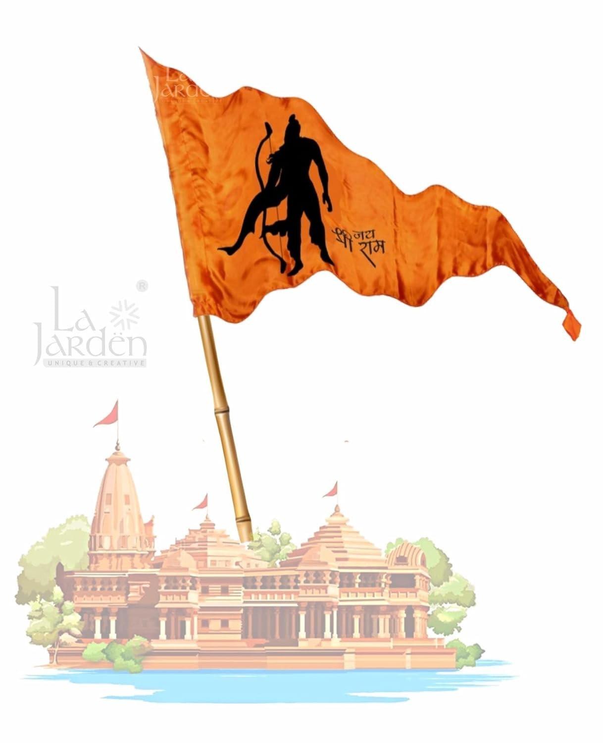 

@ Indian Traditional Jai Shri Ram Printed Flag Color Orange 94Gm