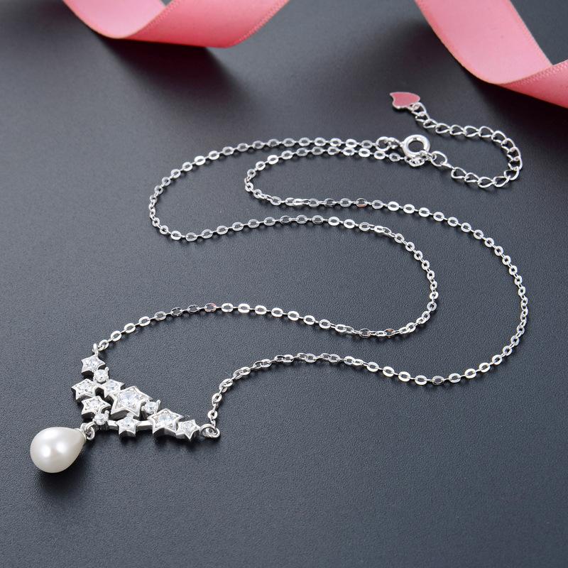 Lindon 925 Sterling Silber Klassische Damen Halskette Anhänger Zirkon Mode Geschenk
