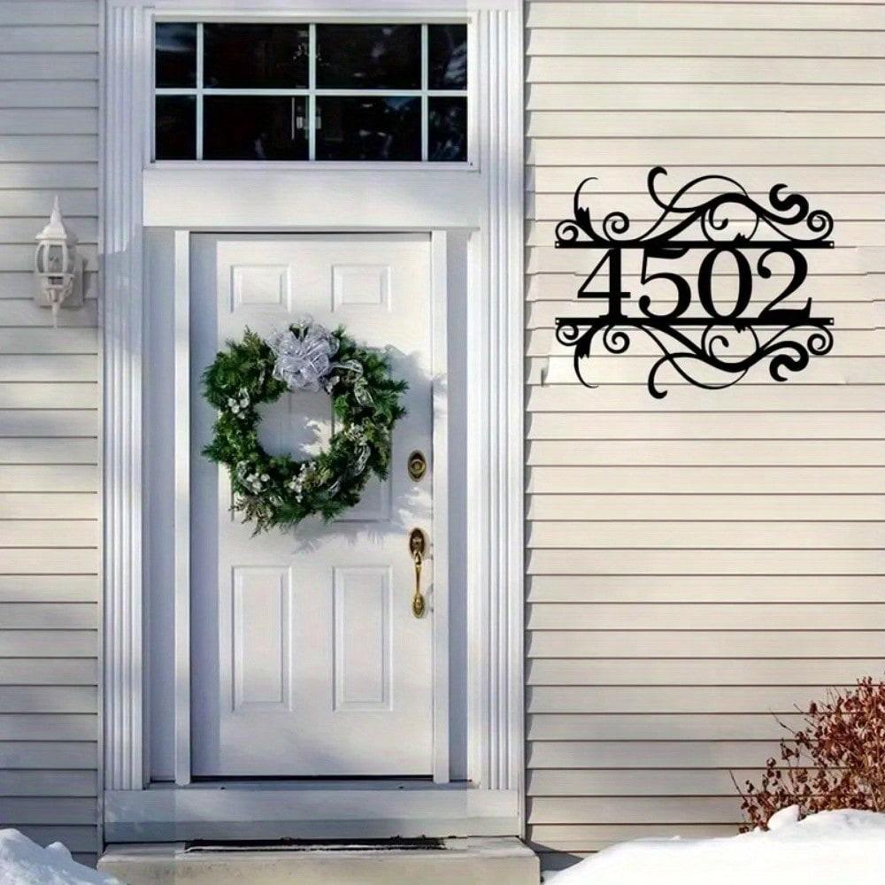 Metal Address Plaque Customizable Number Sign Home Decor Housewarming Gift for Front Door Outdoor Wall