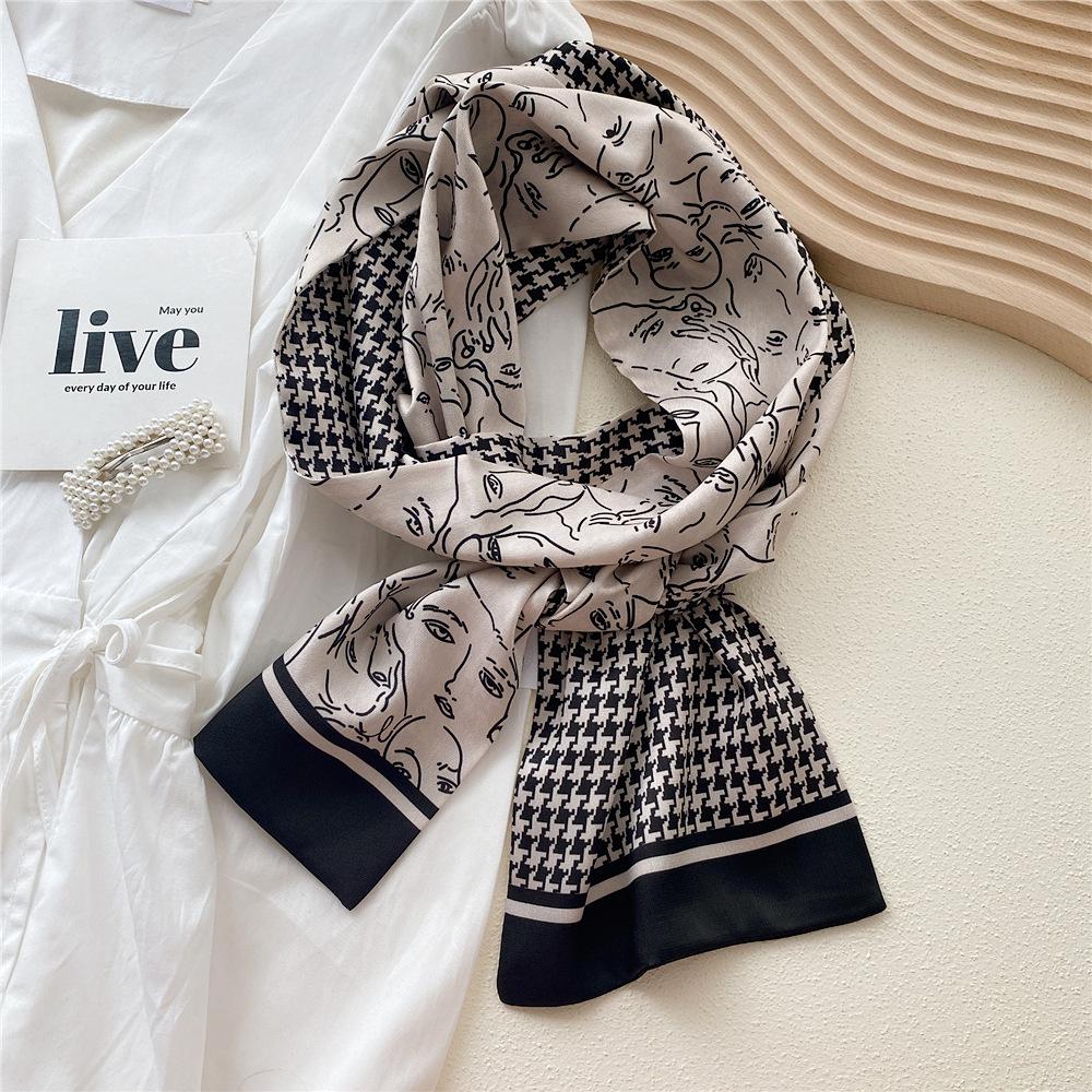 Silk Scarf for Women - Elegant Spring & Autumn Design, Lightweight & Fashionable