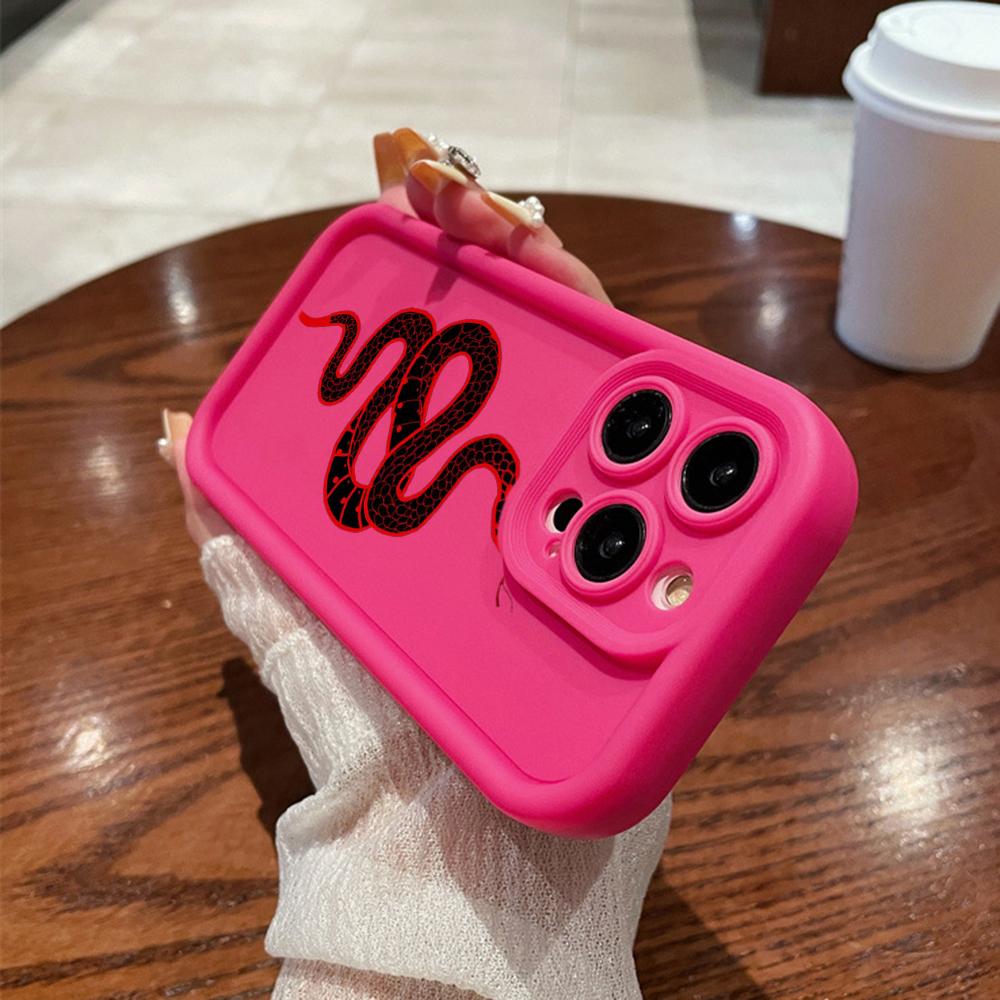 N73 Black Gold Snake Design Soft Angel Eyes Phone Cases for iPhone 15 14 12 11 Pro Max 13 mini 7 8 6S Plus XS Max XR SE Shockproof Bumper Cover