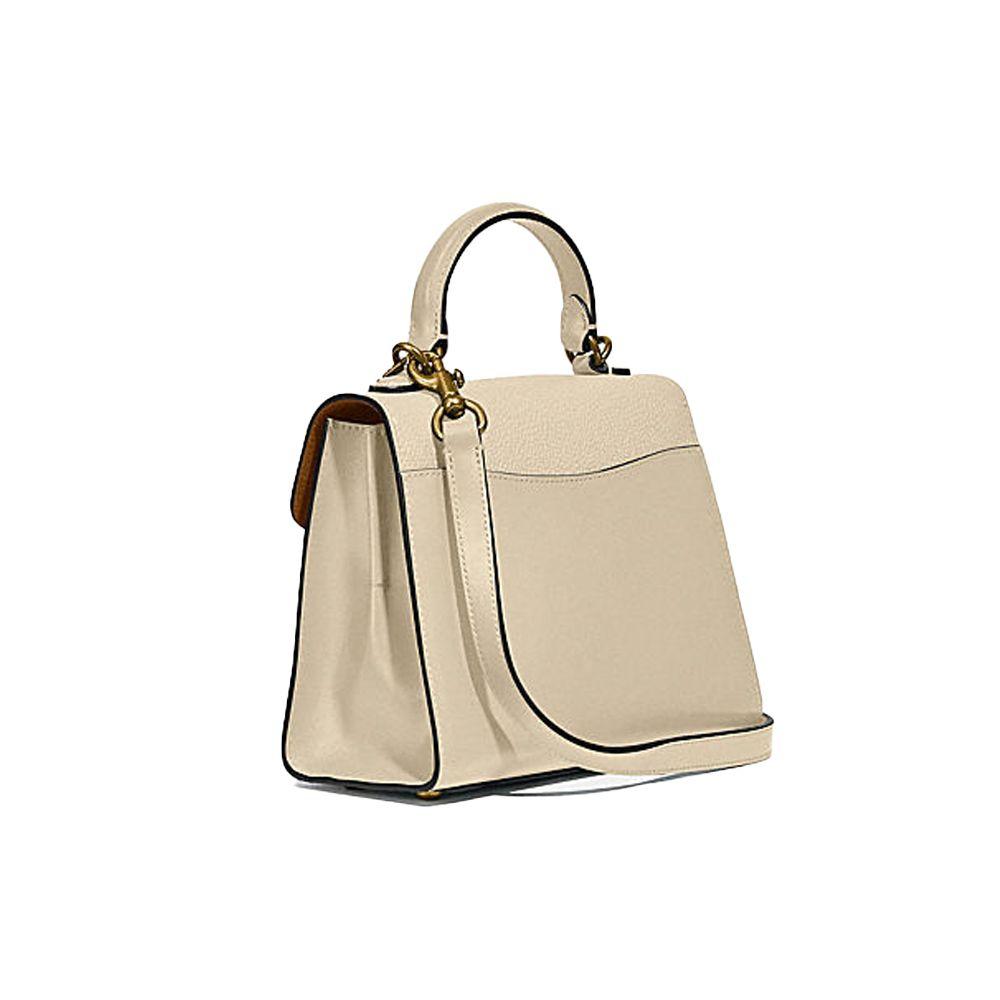 Coach Tabby 20 Solid Color Button Closure Leather Shoulder Crossbody Handbag Small Women Handbags Ivory C0773-B4IY