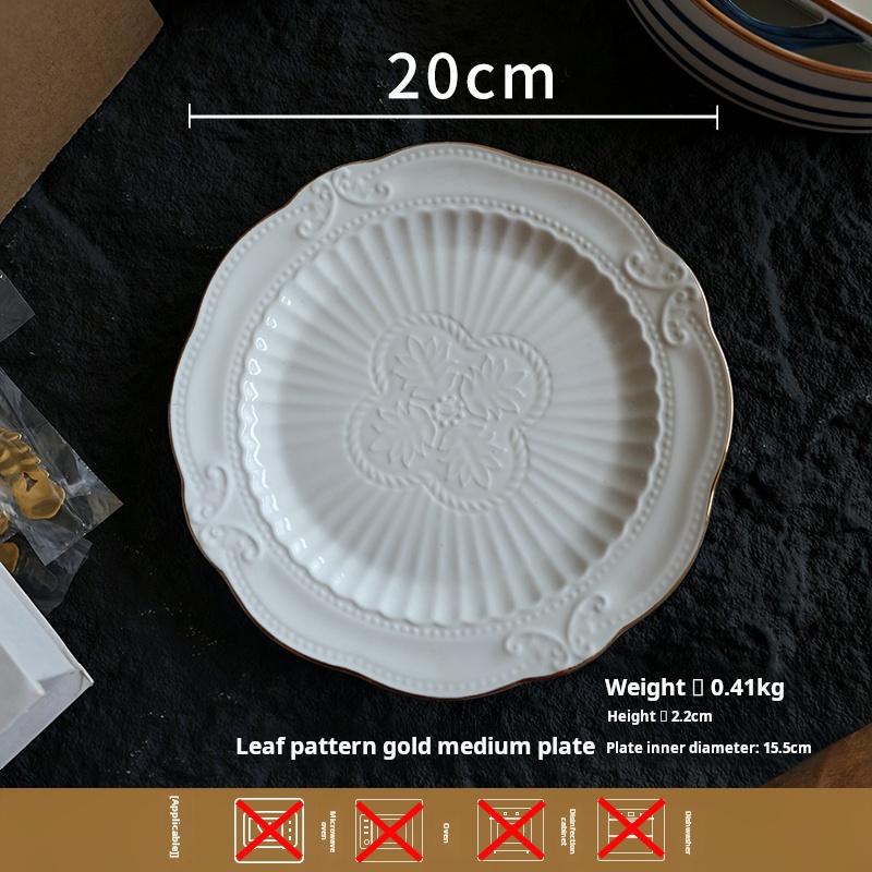 European-style home butterfly relief round plate, Western dinner plate, steak inventory, heart plate, dessert plate, cake plate