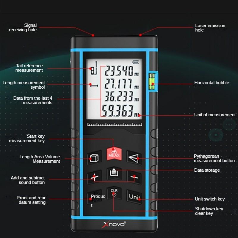 120 * 54 * 29mm Mini Handheld Electronic Laser Distance Meter Portable Infrared Laser Rangefinder Waterproof Engineering Measuring Instrument