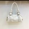 2025 Brand Design Vintage Rivet Larfe Capacity Leather Pillow Handbags Fashion Elegant Travel Armpit Bag Women Casual Tote Bag
