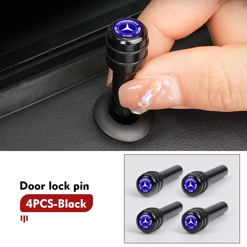 2/4pcs Car Security Window Door Lock Pull Pins Aluminum Interior For Mercedes Benz AMG A C E S G Class W201 W210 W108 W204 W205