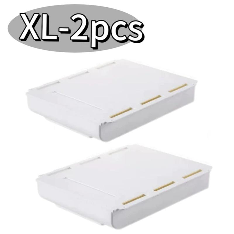 Under Desk Drawer Hidden Hanging Stationery Storage Box Self-Adhesive Pencil Tray Office Organizer Holder Large Capacity