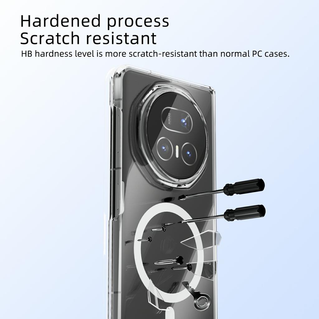 ABEEL For Honor Magic V5 5G Magnetic Case Clear PC Anti Scratch Phone Cover