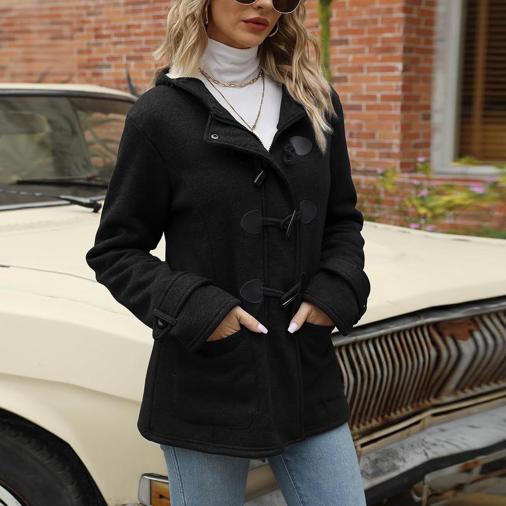 Women's Hoodie Winter Solid Color Plus Fleece Fashion Hoodie Warm Coat