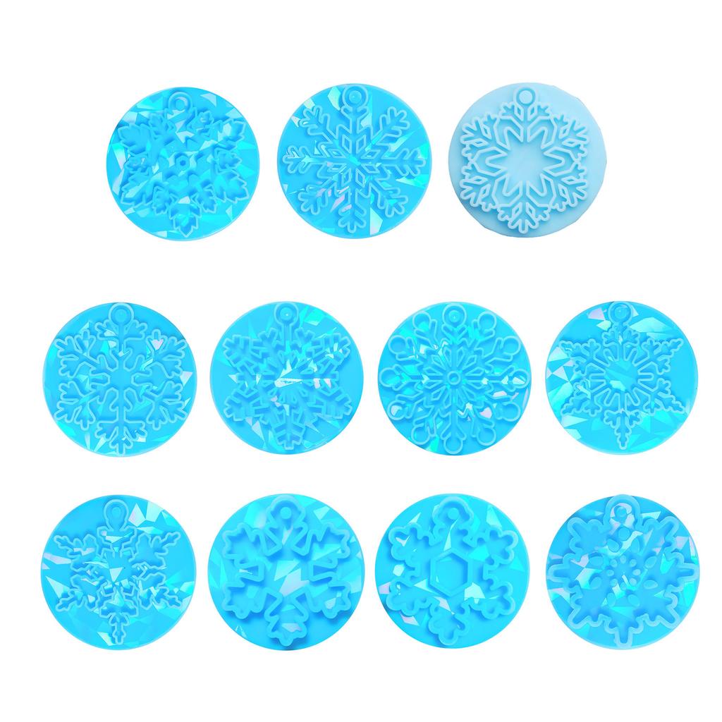 Holographic Silicone Mold Rainbow Effects Exquisite Snowflake Pendants Resin Molds Keychain Epoxy Molds Christmas Decor