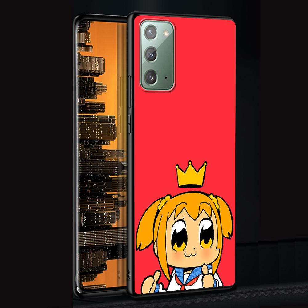 Pop Team Pipi Anime Case for Samsung Galaxy Note 20 Ultra 10 Lite 9 8 A53 A52 A12 S22 S21 FE S20 Plus Silicone Black Phone Cover