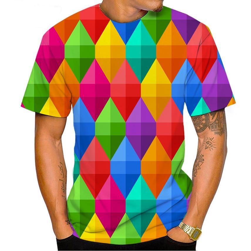 New Cool Hip Hop Printed Men's T-Shirt Summer Short Sleeved Street Personalized Creative Fashion Casual Loose Quick Drying Shirt