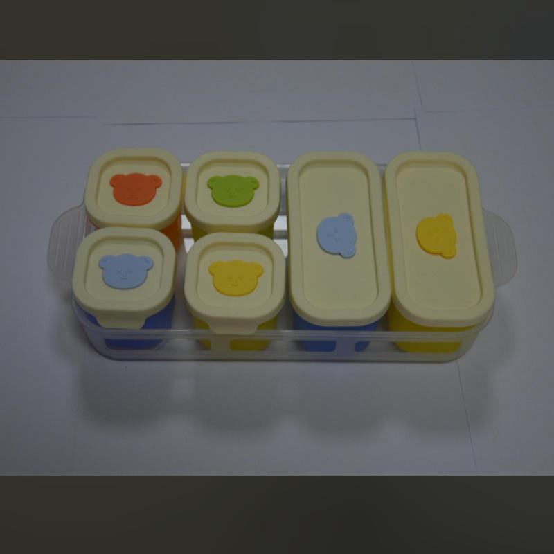 Baby food supplement box storage frozen grid silicone mold can be cooked meat mud complementary food packing box ice grid