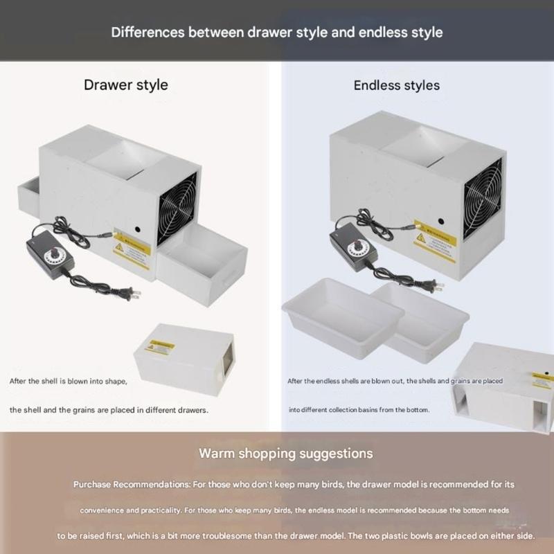 Electric Grains Husk Separator Equipment with Drawer Design Feed Cleaner Blower for Bird Feed Cleaning Processing