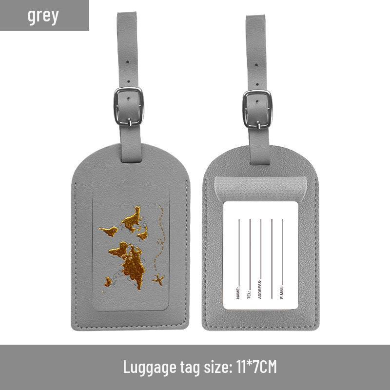 Customizable PU Leather Passport Cover with Hot Stamped Logo, Map, Luggage Tag, & Passport Holder Set