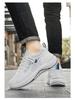 Men's Breathable Mesh White Sneakers - Trendy, Versatile, Thick-Soled Casual Dad Shoes for Summer
