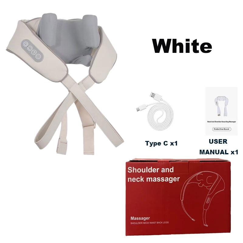Masseur Électrique pour le Cou et le Dos Sans Fil Coussin de Massage Malaxant pour le Cou et les Épaules Châle de Massage Relaxant pour les Muscles du Cou et du Dos