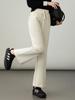 Women's High-Waisted Slimming Gray Cropped Flare Pants - Modal Cotton, Spring/Autumn 2025