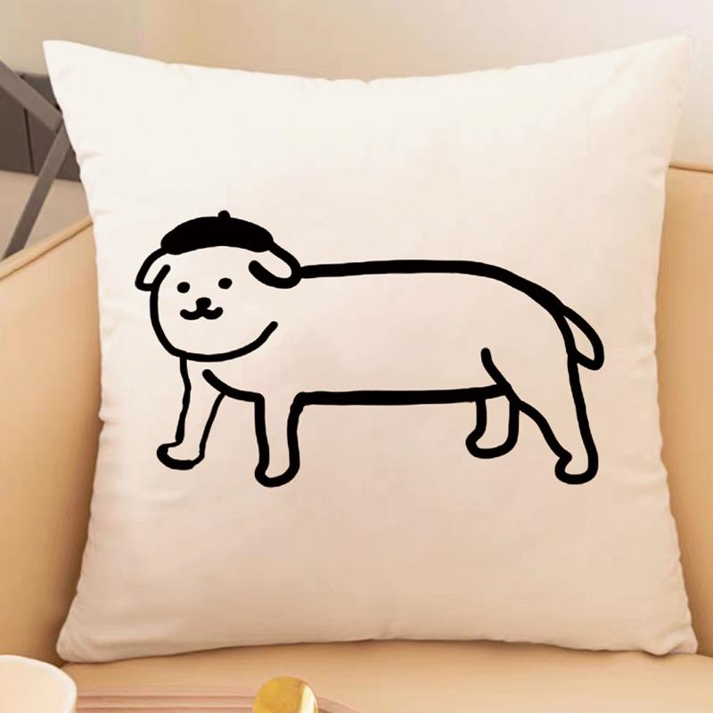 Simple Lines Rabbit Pillowcase Dormitory Decoration Office Living Room Sofa Home Pillowcase