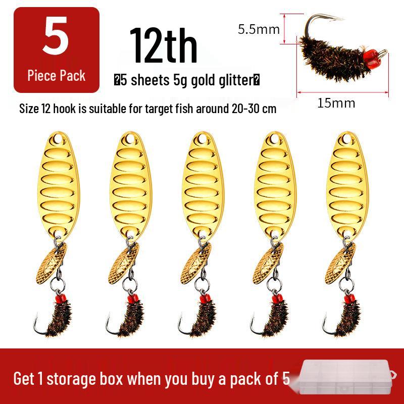 Modified Fly Fishing Hooks: Flat Vibration Spinner, Dragon Scale Micro Lures for Mandarin Fish & Crucian Carp